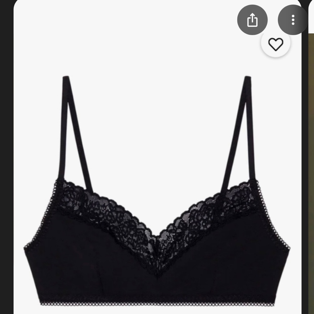 Black Fenty Cotton Essentials Lace Trim Bralette!